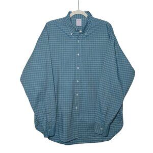 Brooks Brothers Makers Madison‎ Fit Cotton Longsleeve Shirt 16.5/36 Blue Plaid